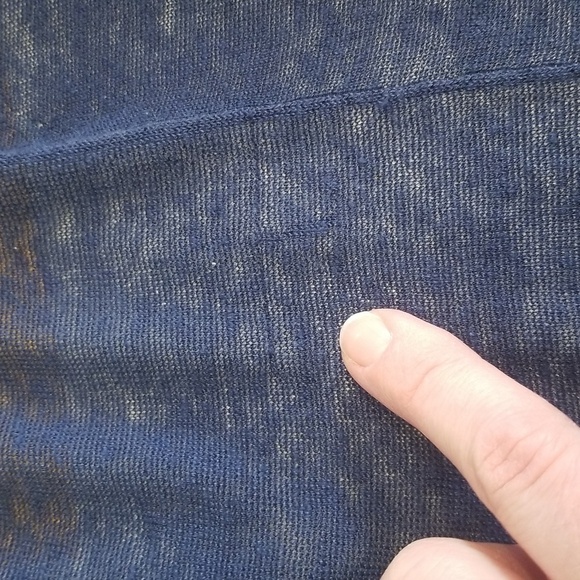 Sandro sheer blue linen knit blend dress Open Knit short sleeve Sz2 is US 4/6 - Picture 16 of 16